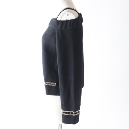 Top Quality Chanel Cashmere Off-Shoulder Knit Sweater