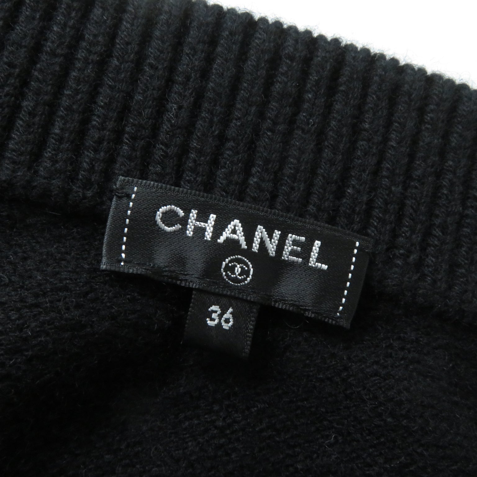 Top Quality Chanel Cashmere Off-Shoulder Knit Sweater