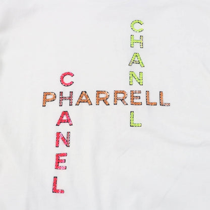 Top Quality Chanel Cotton Rhinestone Logo T-shirt White S