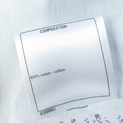 Top Quality Chanel Cotton Rhinestone Logo T-shirt White S