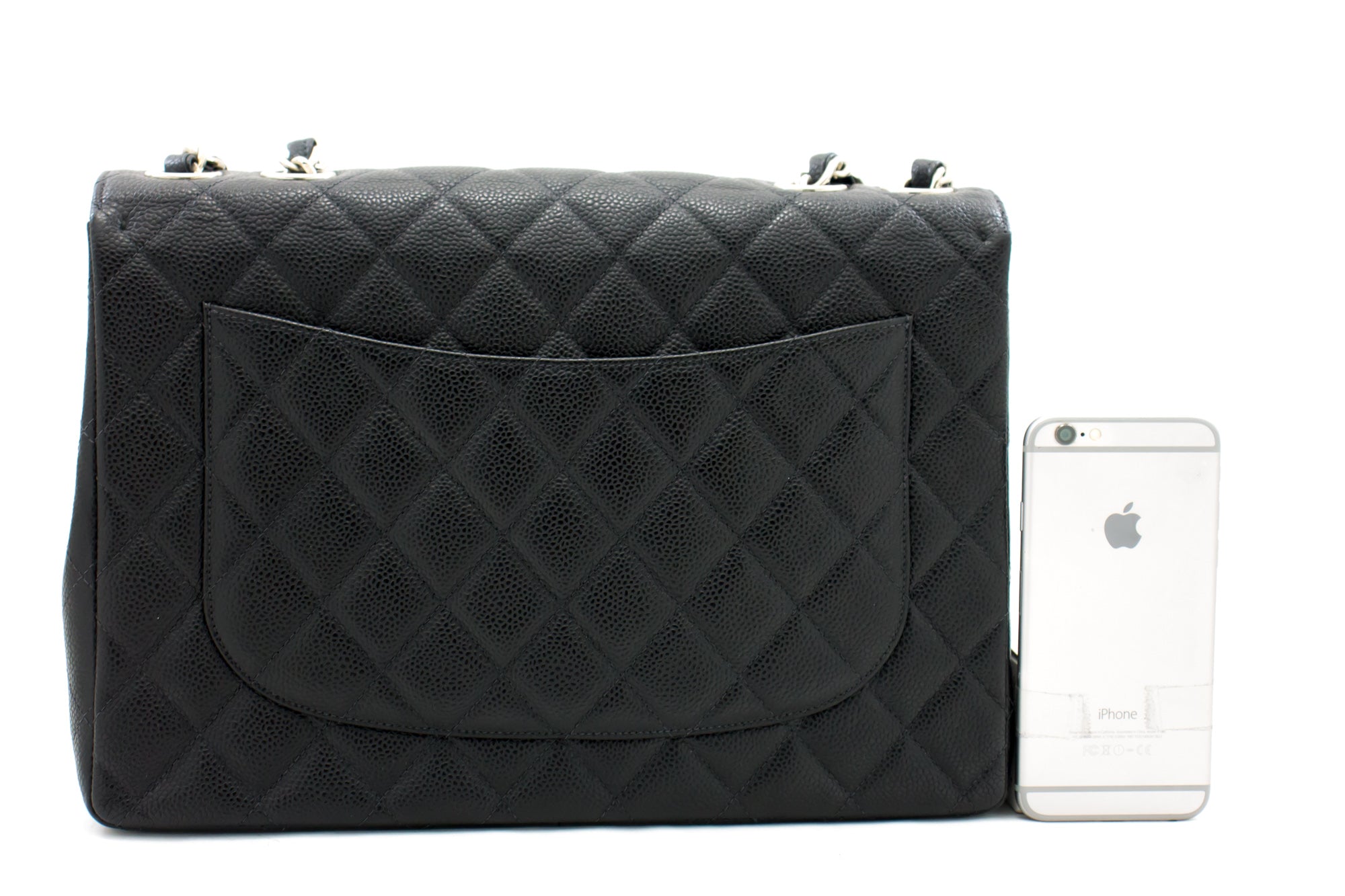 Top Quality Chanel Classic Large 11 Chain Shoulder Bag Black Grained Calfskin
