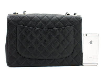 Top Quality Chanel Classic Large 11 Chain Shoulder Bag Black Grained Calfskin