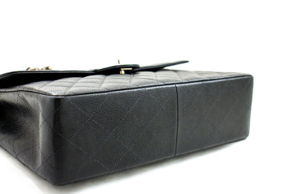 Top Quality Chanel Classic Large 11 Chain Shoulder Bag Black Grained Calfskin