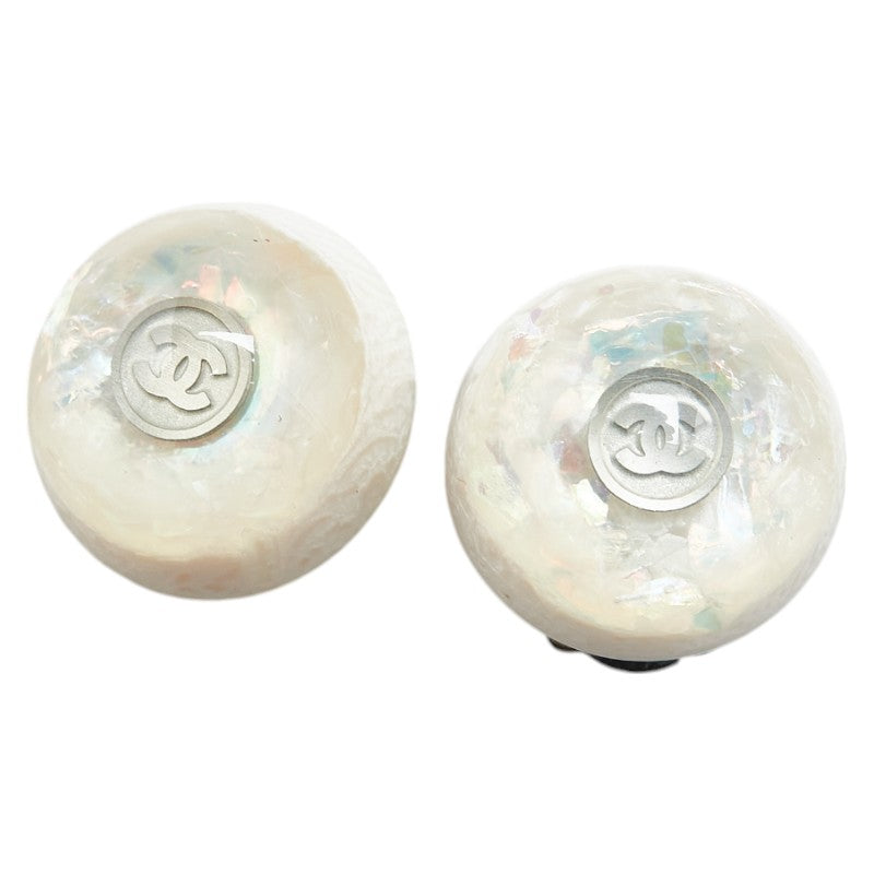 Top Quality Chanel Coco Mark Earrings Silver White