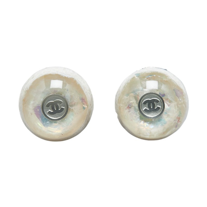 Top Quality Chanel Coco Mark Earrings Silver White