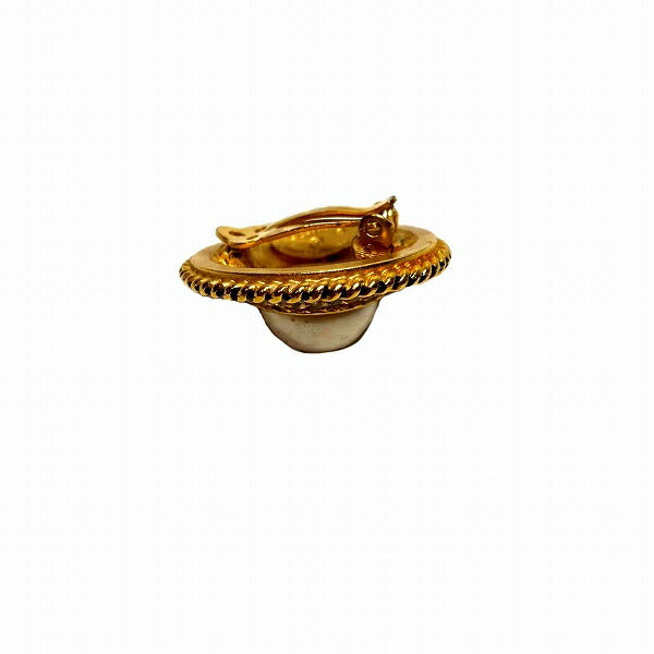Top Quality Chanel Gold Faux Pearl Rhinestone Earrings