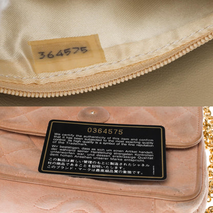 Top Quality Chanel Classic Mini shoulder New Bag in pink quilted suede. GHW