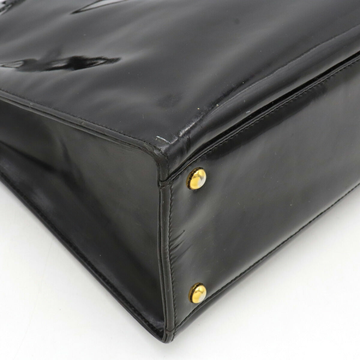 Top Quality Chanel Logo Patent Leather Tote Bag Black