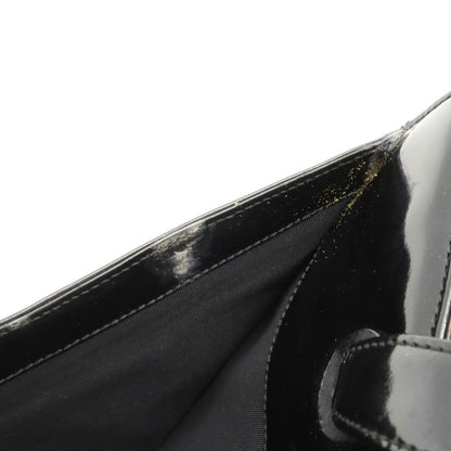 Top Quality Chanel Logo Patent Leather Tote Bag Black