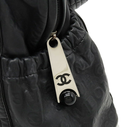 Top Quality Chanel Leather Embossed Logo Mini Boston Tote Bag