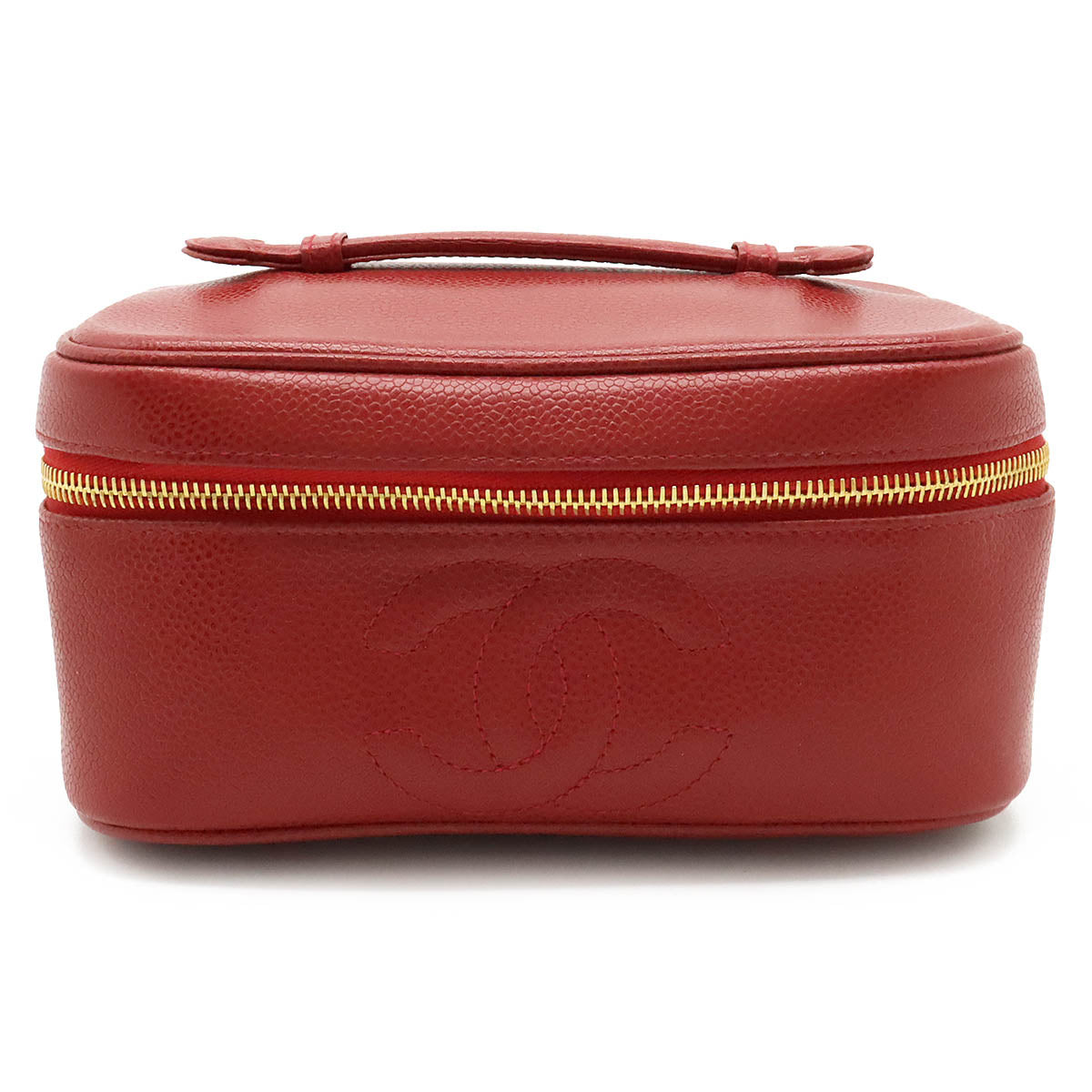 Top Quality Chanel Caviar Vanity Handbag Red Leather