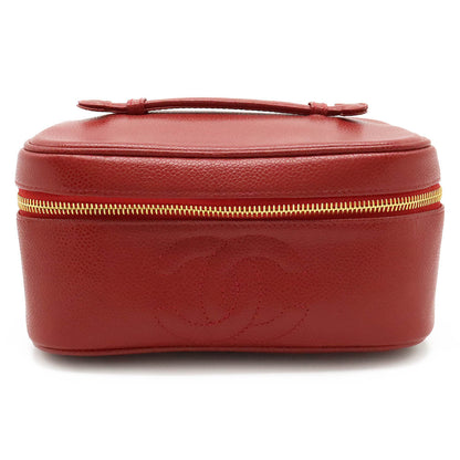 Top Quality Chanel Caviar Vanity Handbag Red Leather