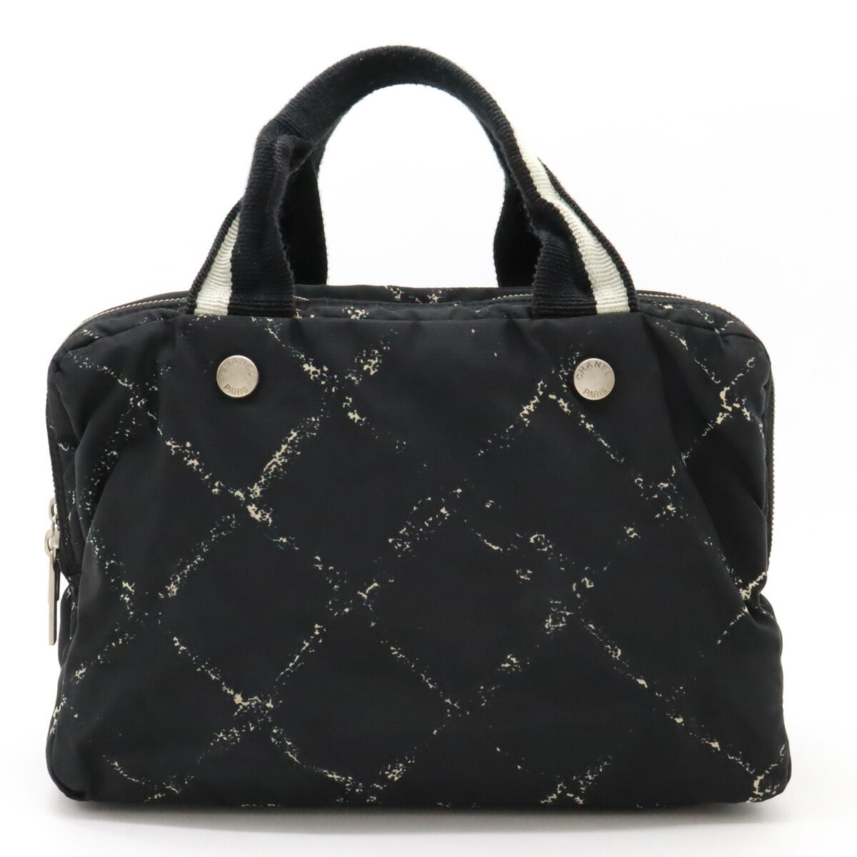 Top Quality Chanel Nylon Mini Boston Handbag Black Red