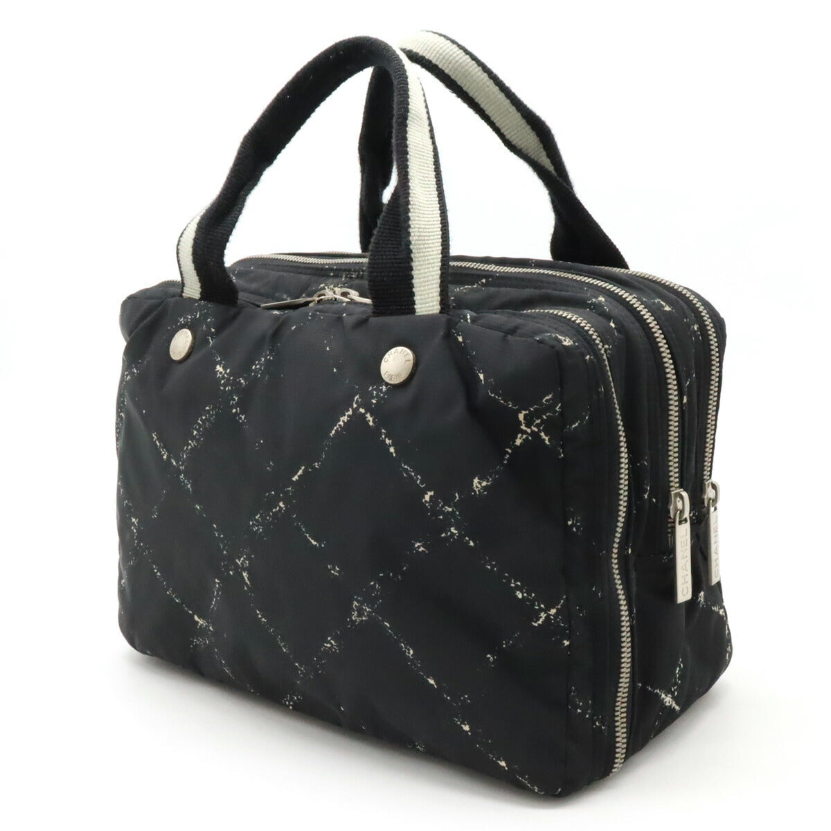 Top Quality Chanel Nylon Mini Boston Handbag Black Red