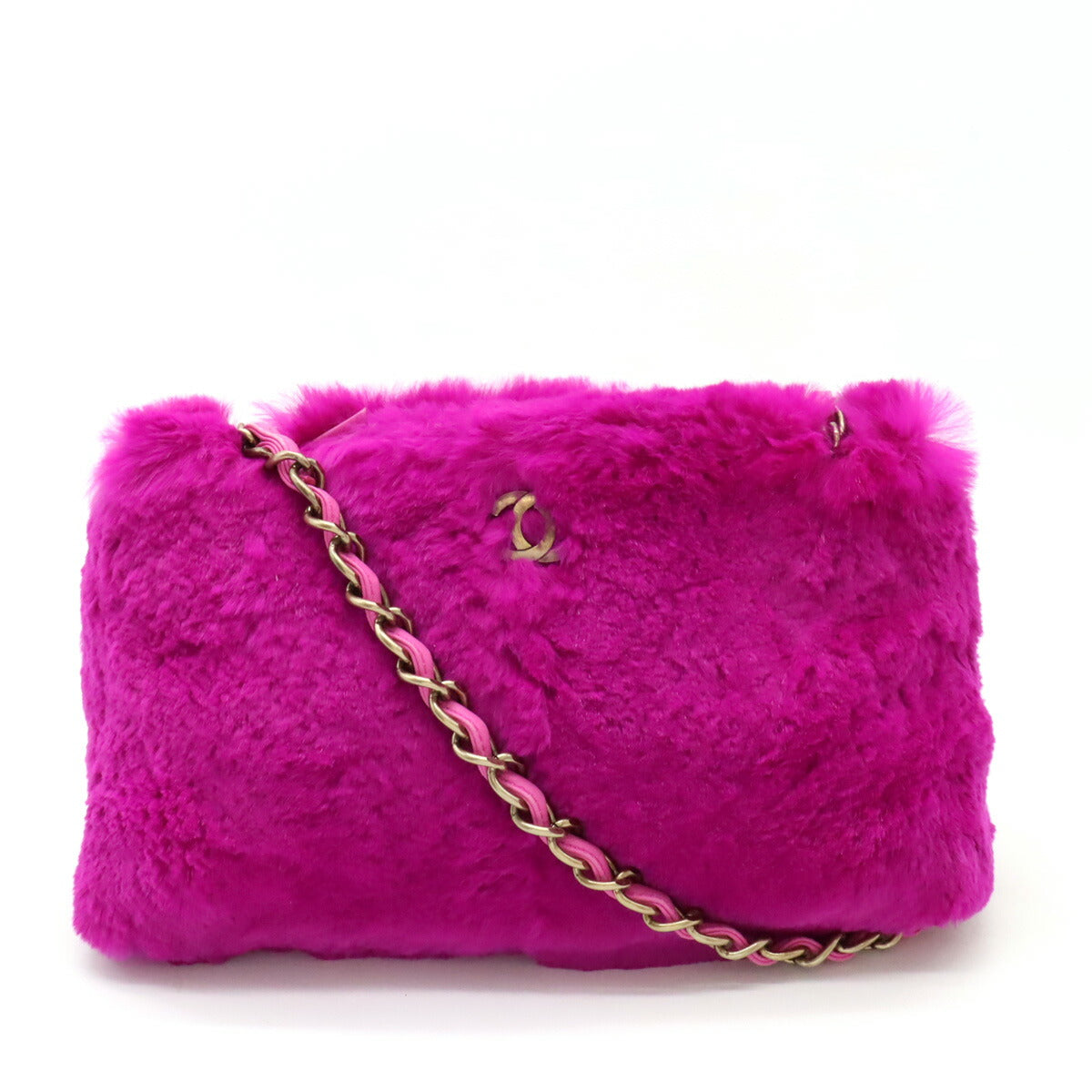 Top Quality Chanel Rabbit Fur Leather Shoulder Bag