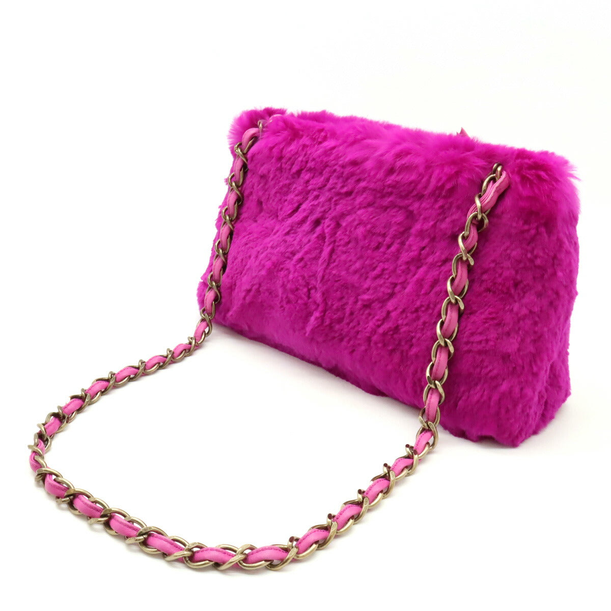 Top Quality Chanel Rabbit Fur Leather Shoulder Bag