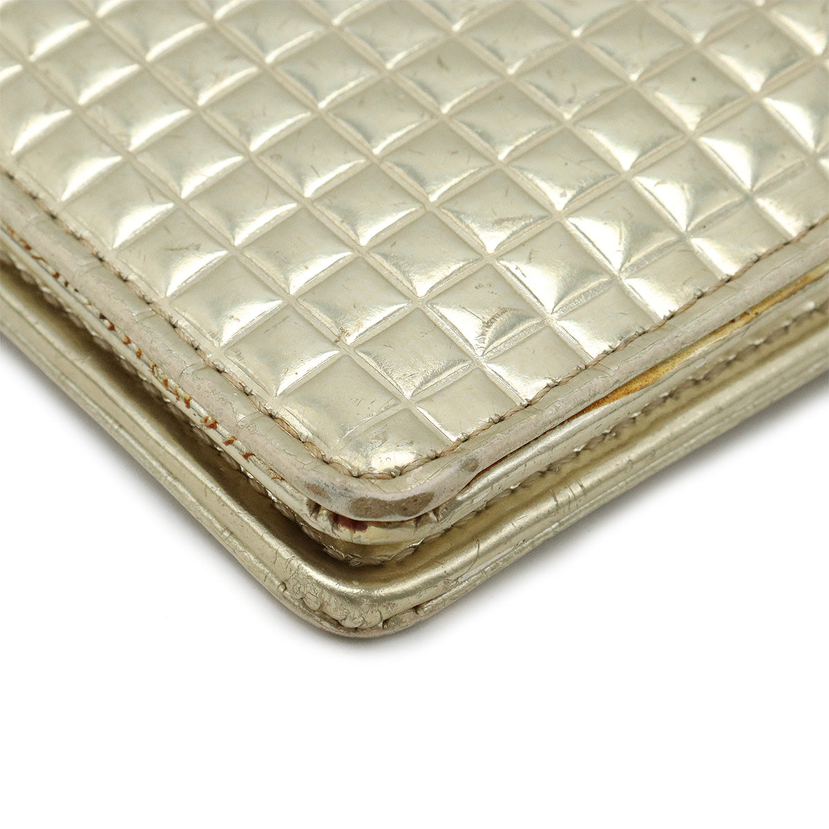 Top Quality Chanel Metallic Leather Micro Chocolate Bar Wallet