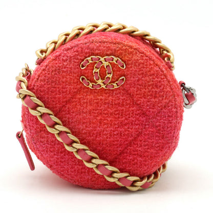 Top Quality Chanel Tweed CHANEL19 Round Chain Shoulder Bag AP0945