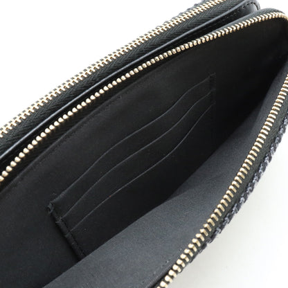 Top Quality Chanel Canvas Leather Chain Wallet Navy