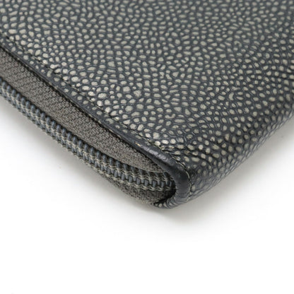 Top Quality Chanel Caviar Skin Round Zip Wallet Metallic Gray