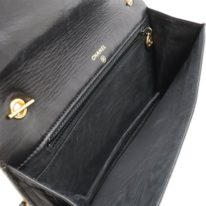 Top Quality Chanel Coco Mark Chain Wallet Patent Leather Black