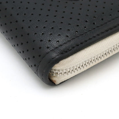 Top Quality Chanel Leather Card Case Black Ivory
