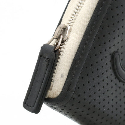 Top Quality Chanel Leather Card Case Black Ivory