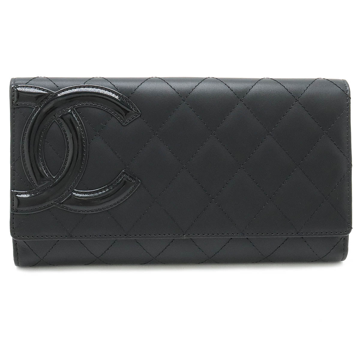 Top Quality Chanel Cambon Line Leather Wallet Black Pink