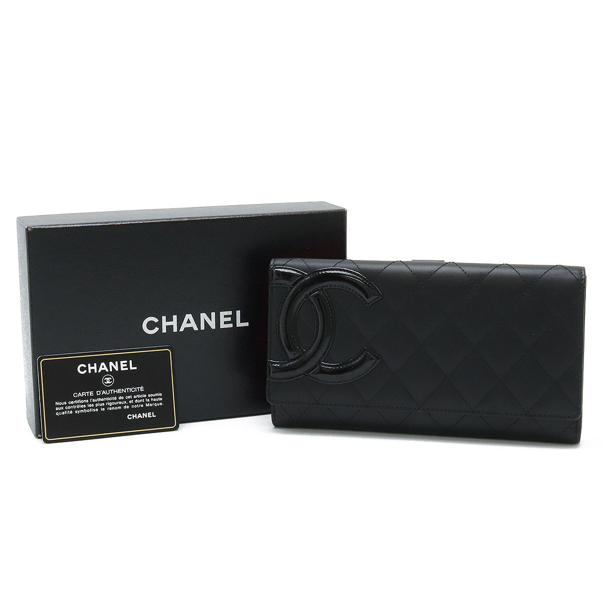 Top Quality Chanel Cambon Line Leather Wallet Black Pink