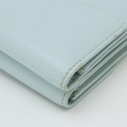 Top Quality Chanel Leather Tri-Fold Wallet Light Mint Blue