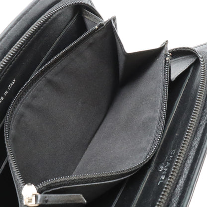 Top Quality Chanel Patent Leather Round Zip Wallet Black