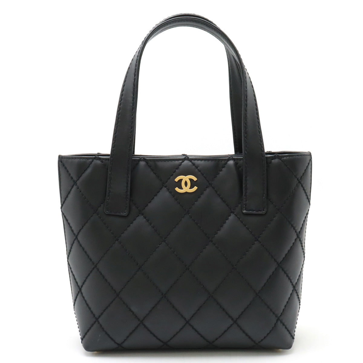 Top Quality Chanel Wild Stitch Leather Tote Bag Black