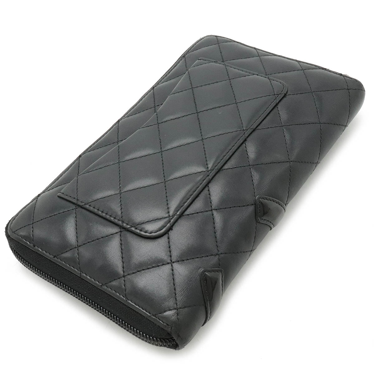 Top Quality Chanel Cambon Line Leather Wallet Organizer Black