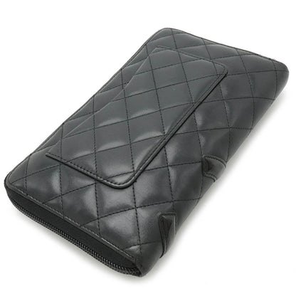 Top Quality Chanel Cambon Line Leather Wallet Organizer Black