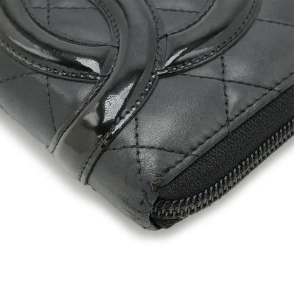 Top Quality Chanel Cambon Line Leather Wallet Organizer Black