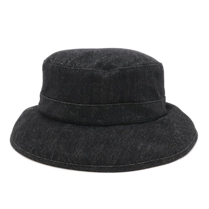 Top Quality Chanel Logo Denim Bucket Hat Black Cotton