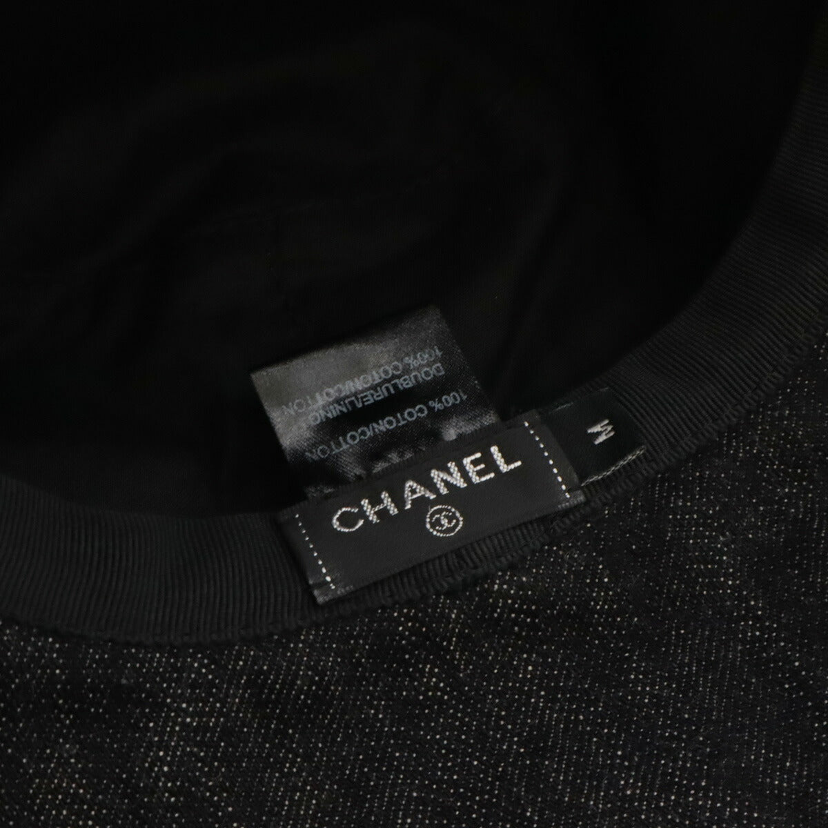 Top Quality Chanel Logo Denim Bucket Hat Black Cotton
