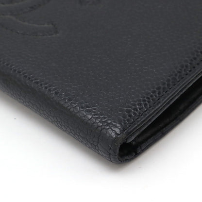Top Quality Chanel Caviar Skin Coco Mark Long Wallet A13498