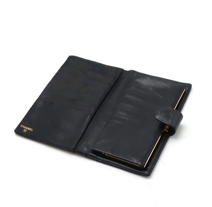 Top Quality Chanel Caviar Skin Coco Mark Long Wallet A13498