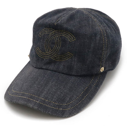 Top Quality Chanel Denim Cap with Coco Mark. Blue