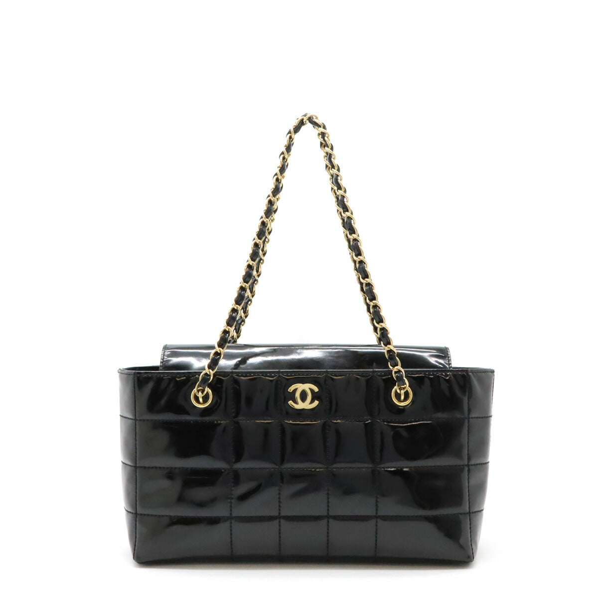 Top Quality Chanel Chocolate Bar Patent Tote Bag