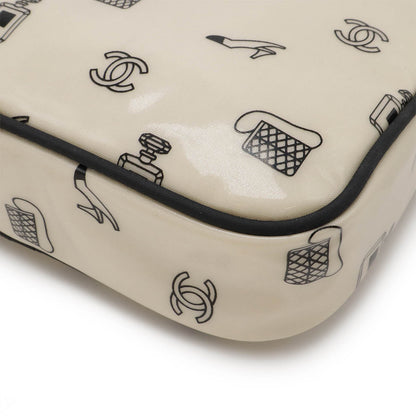 Top Quality Chanel Logo Print Travel Pouch Cosmetic Bag