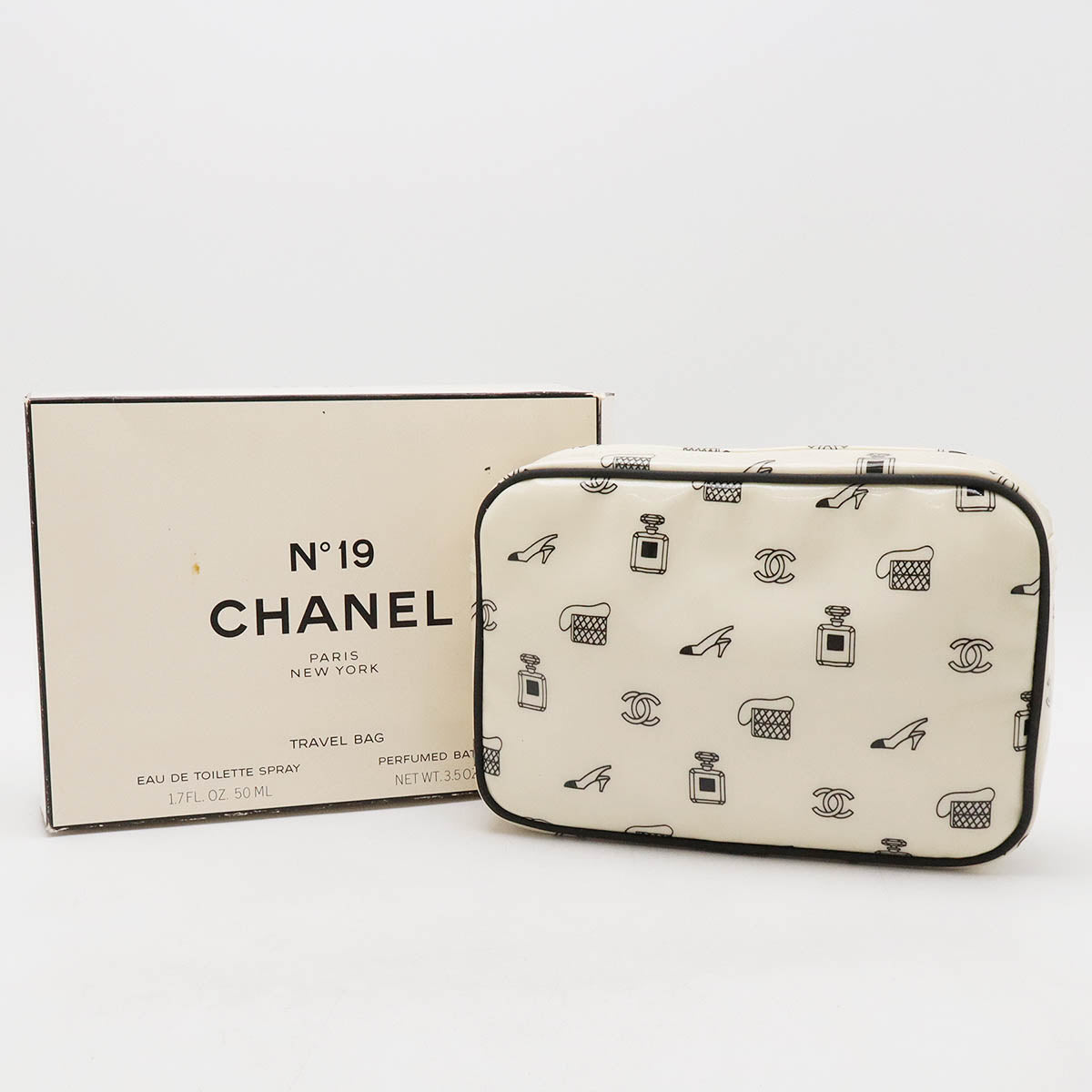 Top Quality Chanel Logo Print Travel Pouch Cosmetic Bag