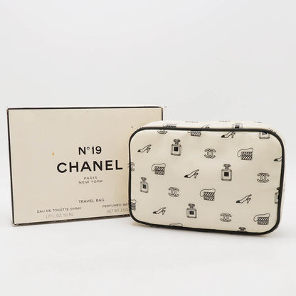 Top Quality Chanel Logo Print Travel Pouch Cosmetic Bag