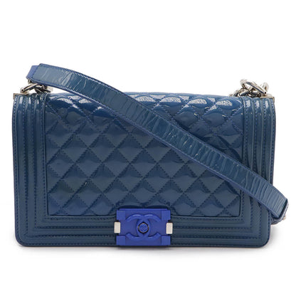 Top Quality Chanel Boy Matelasse Chain Bag Patent Leather