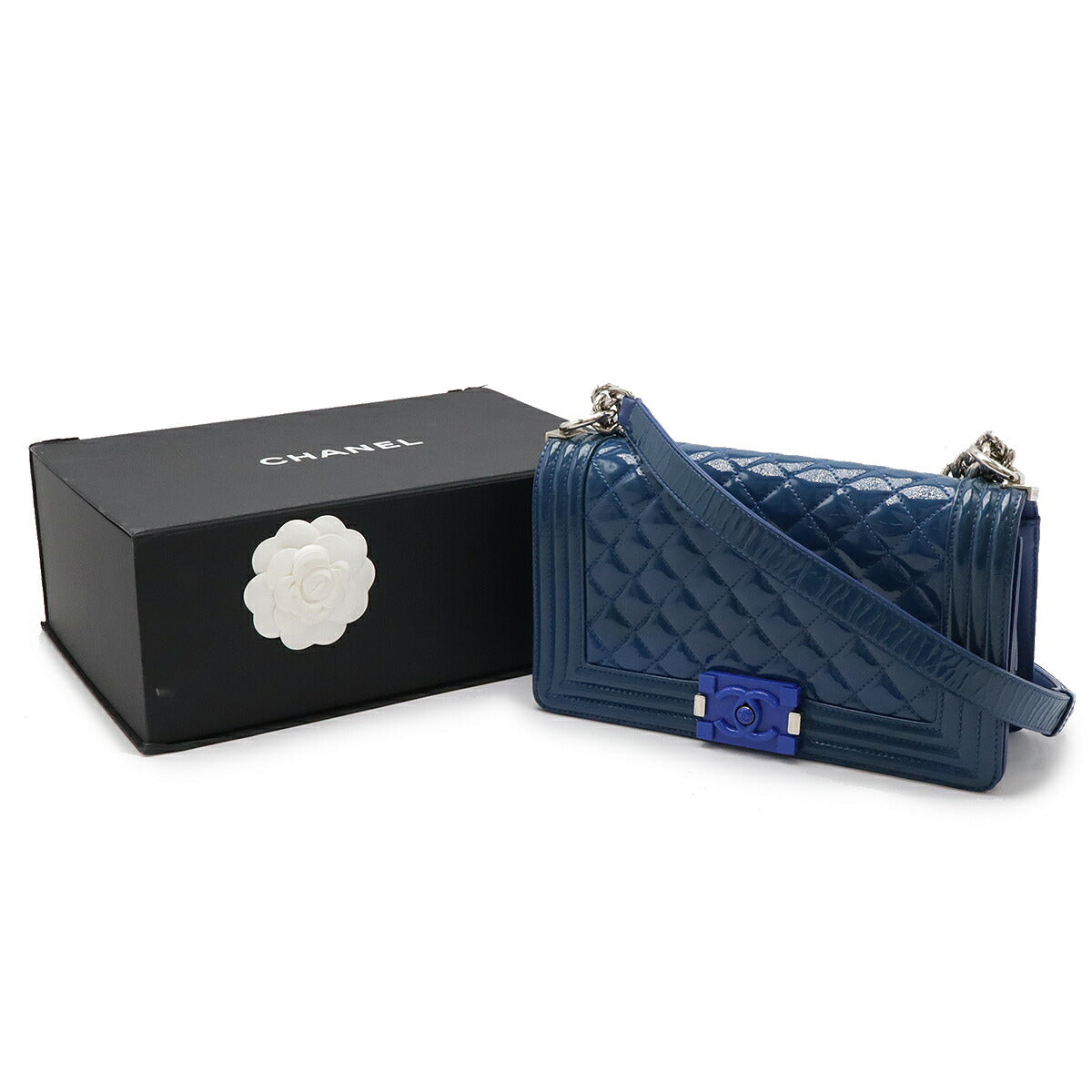 Top Quality Chanel Boy Matelasse Chain Bag Patent Leather