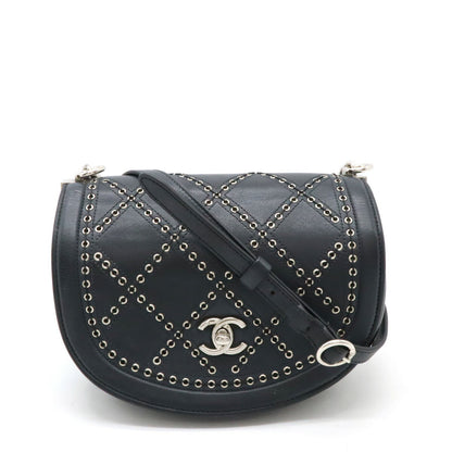 Top Quality Chanel Leather Coco Eyelet Round Mini Chain Bag