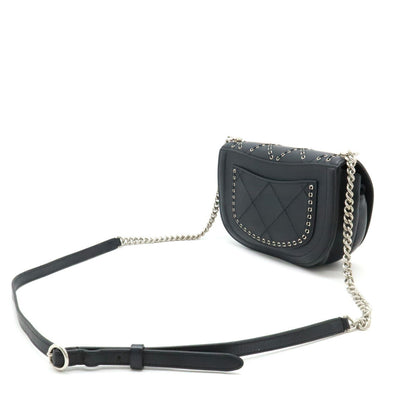 Top Quality Chanel Leather Coco Eyelet Round Mini Chain Bag