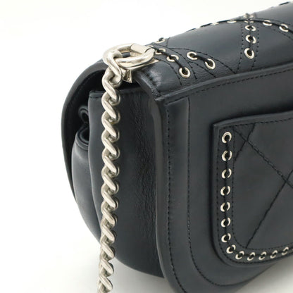 Top Quality Chanel Leather Coco Eyelet Round Mini Chain Bag