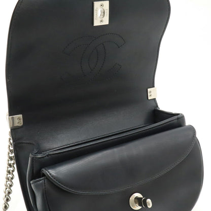 Top Quality Chanel Leather Coco Eyelet Round Mini Chain Bag